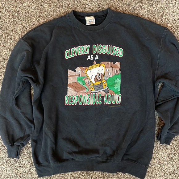 Vintage Lee Heavyweight Bus Driver Humor Funny Graphic Sweatshirt 80’s Unisex XL - Picture 3 of 7